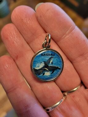 Kay Jewelers Nassau Dolphin Round Pendant Charm in Blue